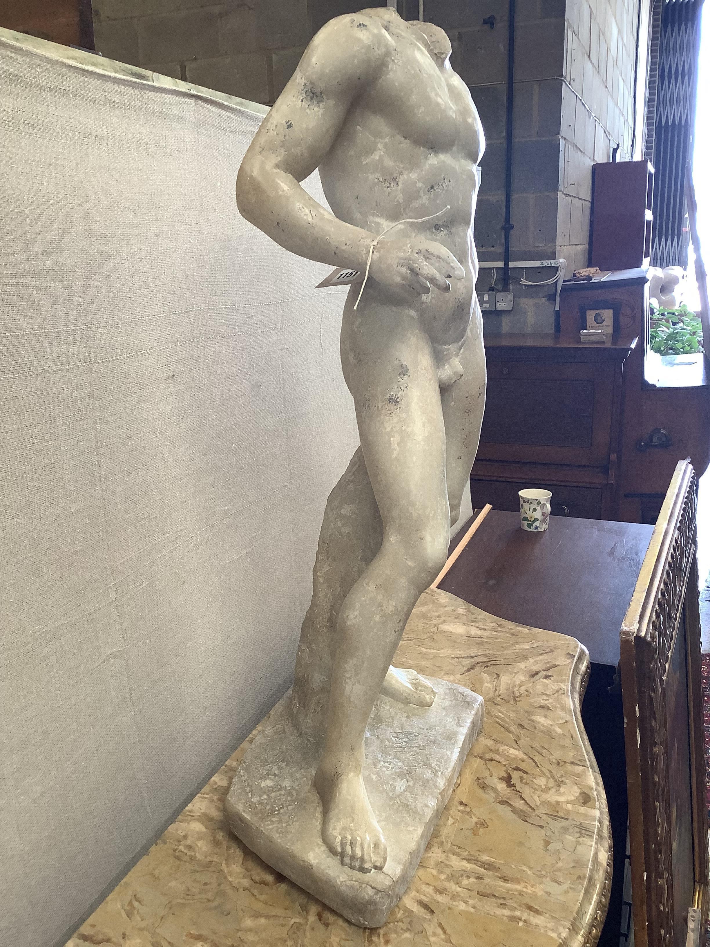 A faux marble classical figure ornament, height 74cm
